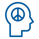 Head with peace sign icon