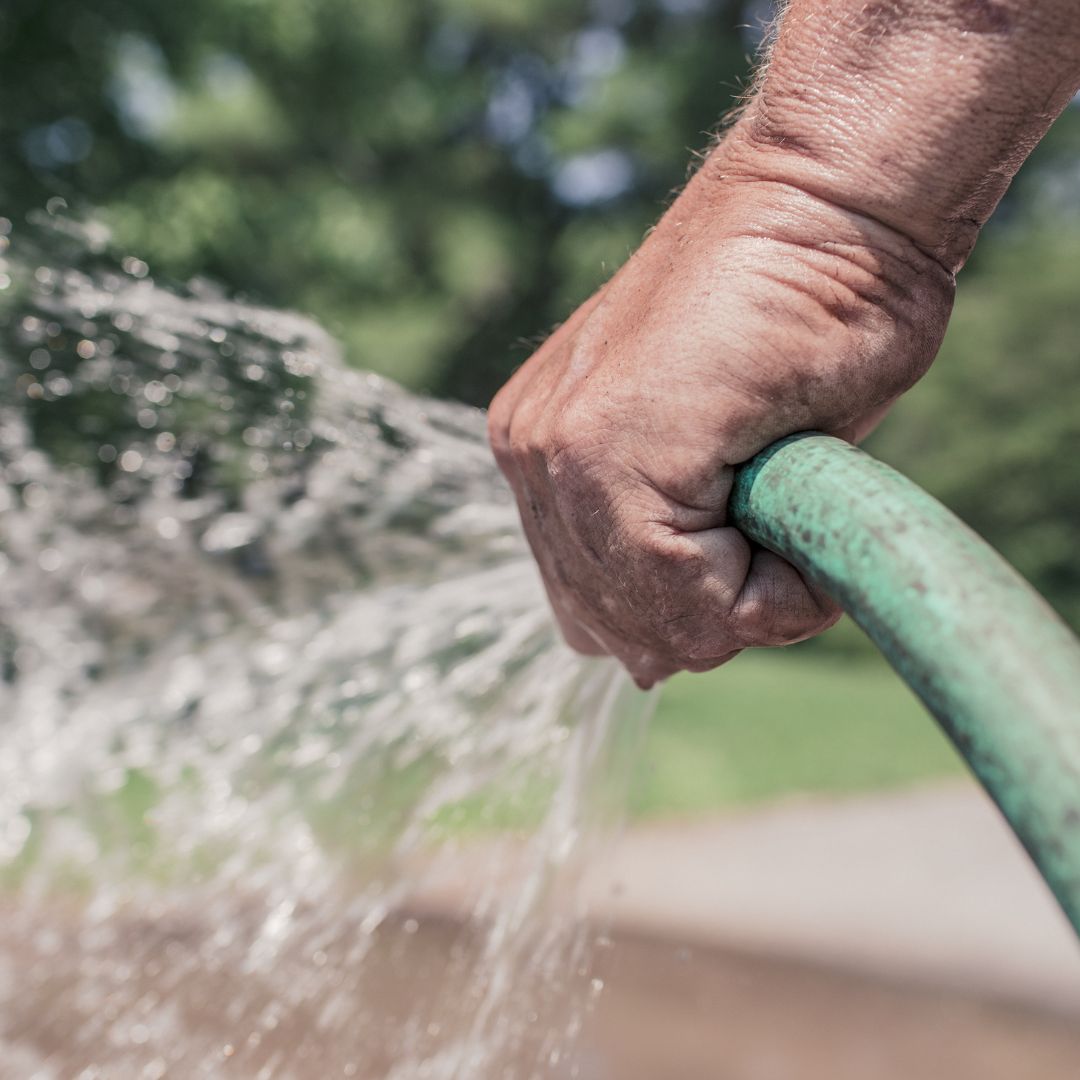 using a hose