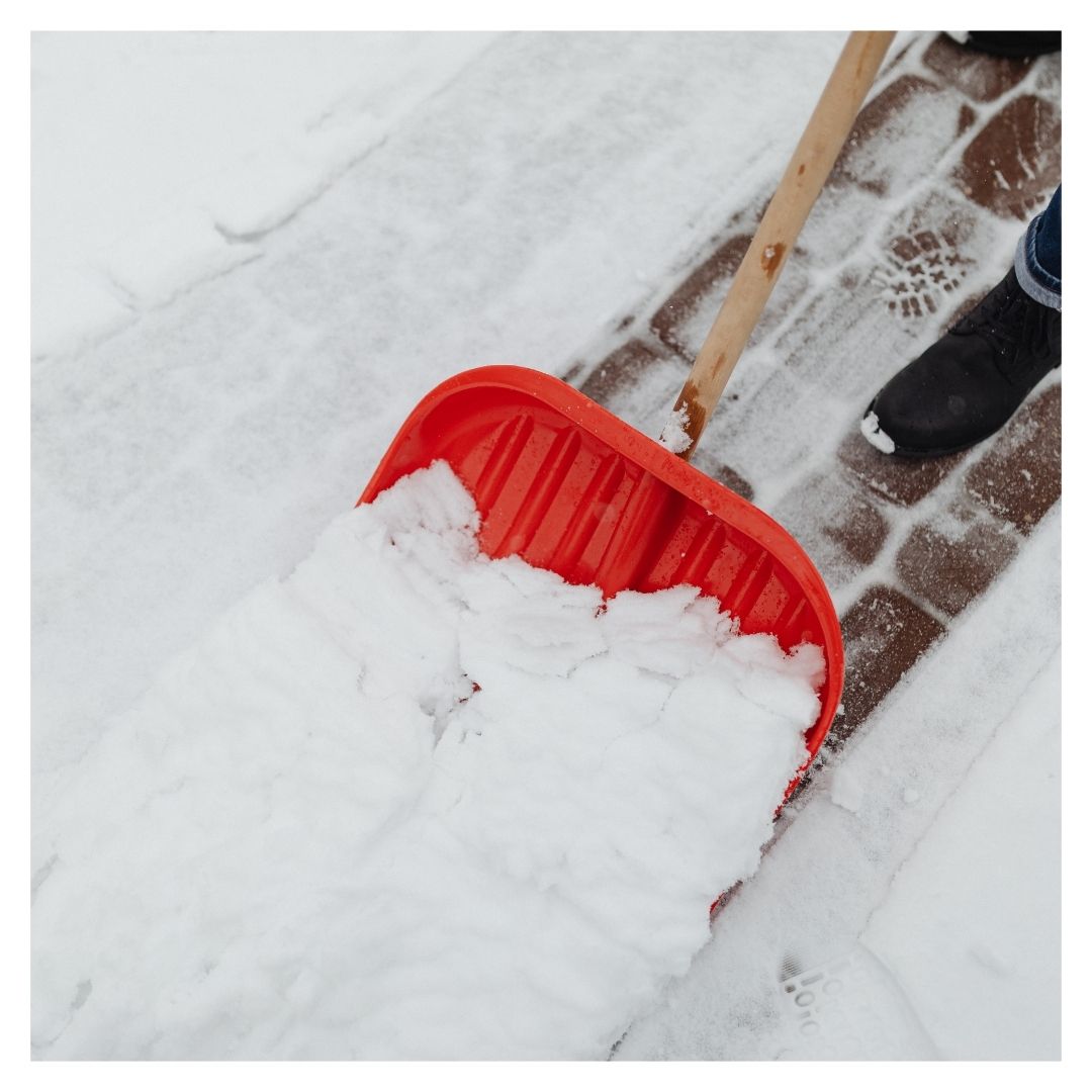 shoveling sidewalk